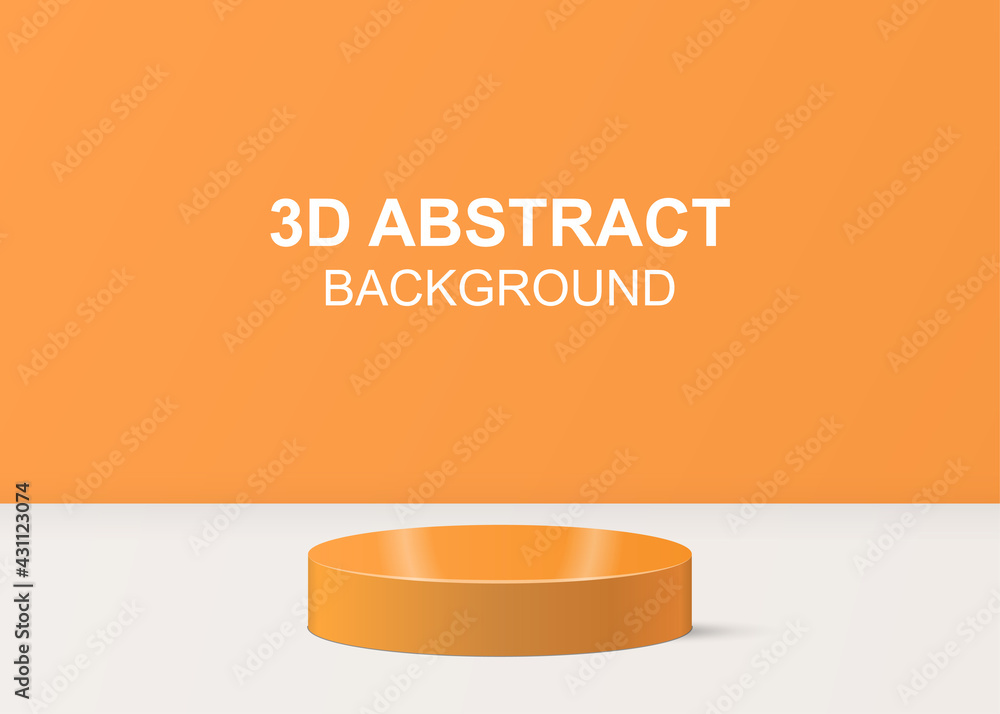 Summer background vector 3d , cylinder background in orange color. Abstract background 3d vector illustration concept. Scene for cosmetic presentation in vector file. Summer background vector 3d , cylinder background in orange color. Abstract background 3d vector illustration concept. Scene for cosmetic presentation in vector file.