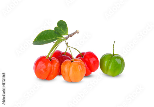 Barbados cherry isolated on white background