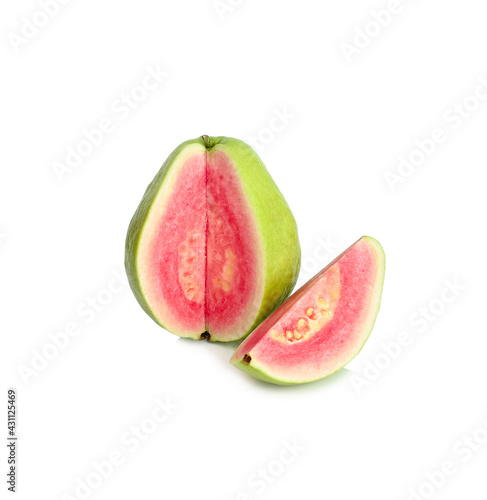 Guava pink fresh on white background