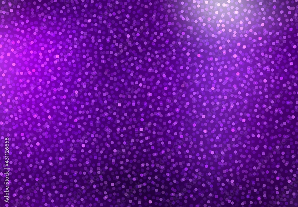 Violet glittering sequins abstract texture for festive decoration. Empty background.
