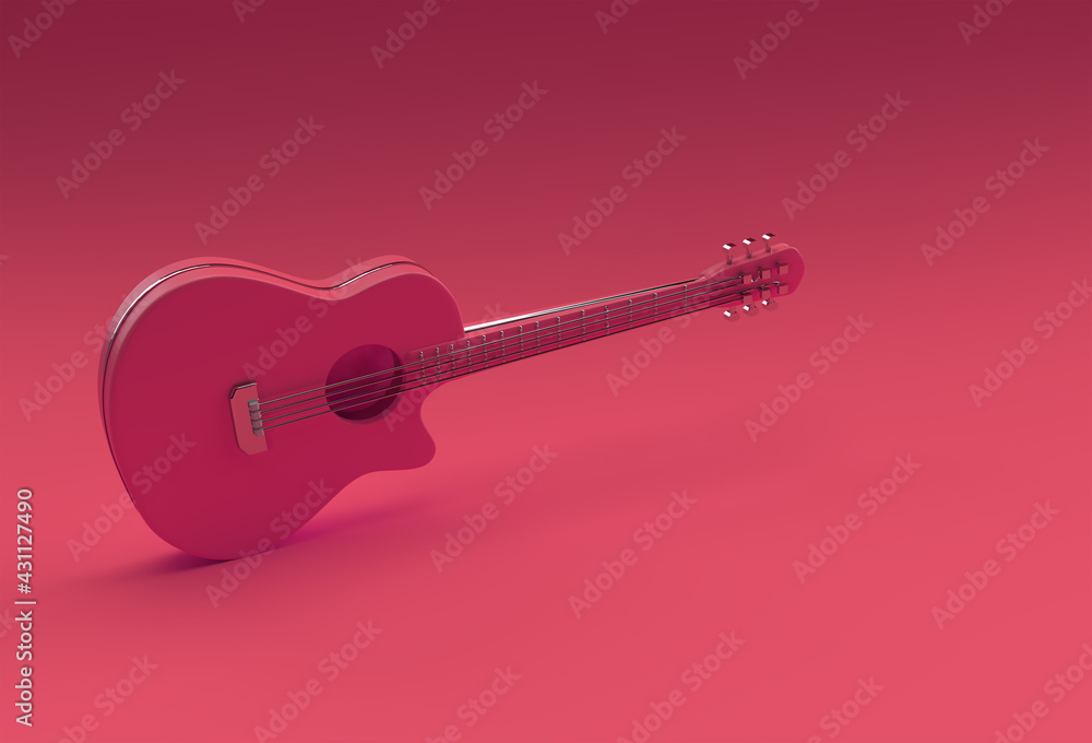 3D Render Acoustic Guitar 3d illustration Design. 3D Render Acoustic Guitar 3d illustration Design.