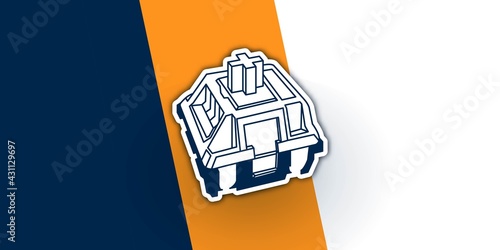 Mechanical Keyboard Switch Icon Design Illustration. Line Logo Symbol