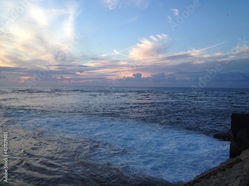 hayarkon river estuary to the Mediterranean. port of Tel aviv, Israel