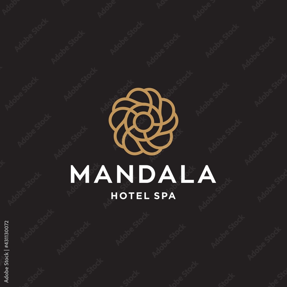 Abstract mandala flower swirl logo icon vector design. Elegant premium ornament vector logotype symbol. Abstract mandala flower swirl logo icon vector design. Elegant premium ornament vector logotype symbol.