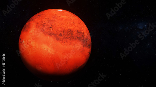 Mars planet 3D render illus...