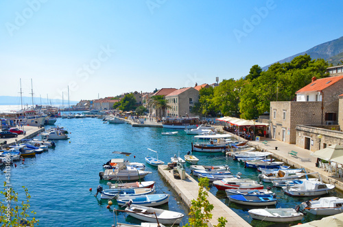 Island of Brac, Croatia, 08/28/2017. The small port of Bol, a village on an island in the Adriatic Sea. photo