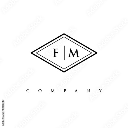 initial FM logo design vector
