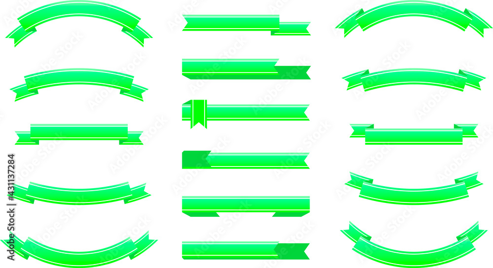 緑色のリボン型のタイトルフレームセット