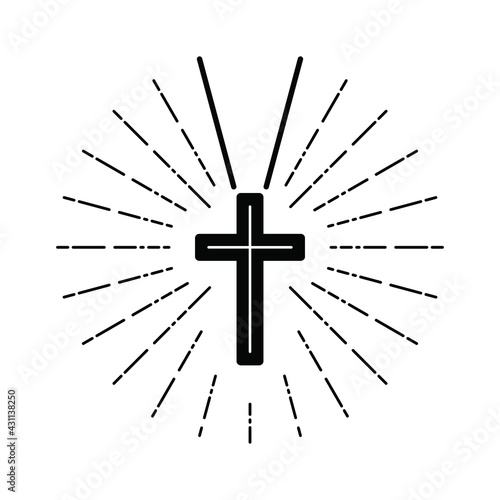 Christian religion cross symbol icon. Religion abstract christian religious belief or faith art illustration for orthodox or catholic design. Христианский крест.