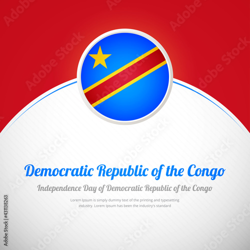 Democratic Republic of the Congo happy independence day with creative colorful country flag background