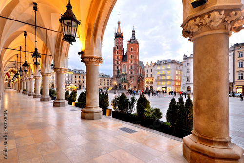 Old Town square in Krakow, Poland	 #431138416