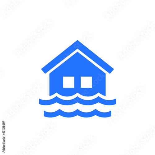Flood icon with a house