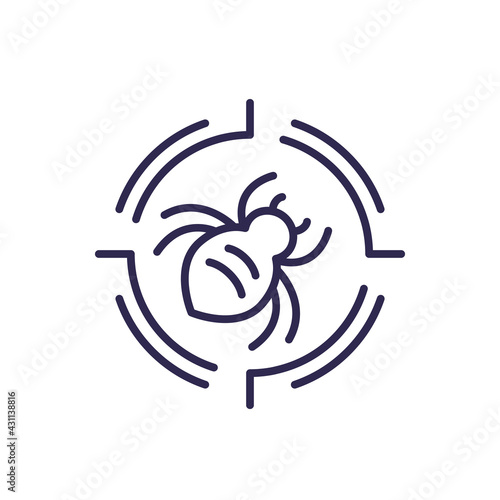 pest control line icon with a bug