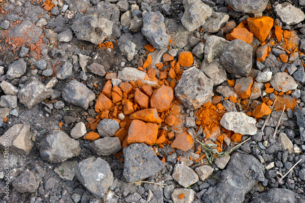 Background of Dark gray and orange stones Background of Dark gray and orange stones
