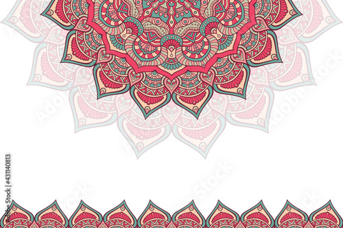 Colorful background with mandala template