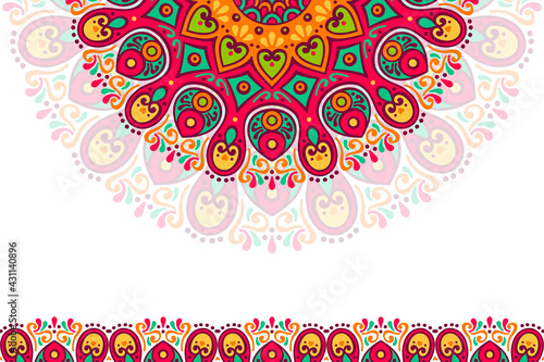 Colorful background with mandala template
