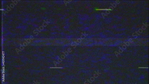 Bad TV film noise for Transition. Animation Background, dividing black-blue screen. 1970s film retro style.