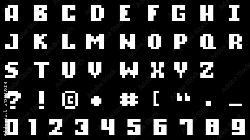 pixel font with glitch effect pixel font with glitch effect