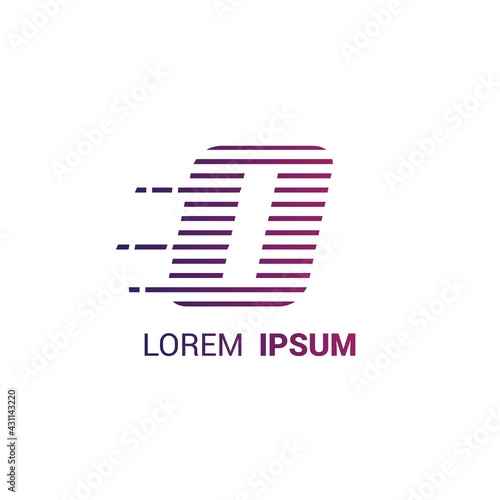 alphabet logo template with fast stripes lines purple gradient and hidden mesage