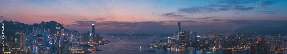 Hong Kong view point sunset on the Braemar Hill Peak