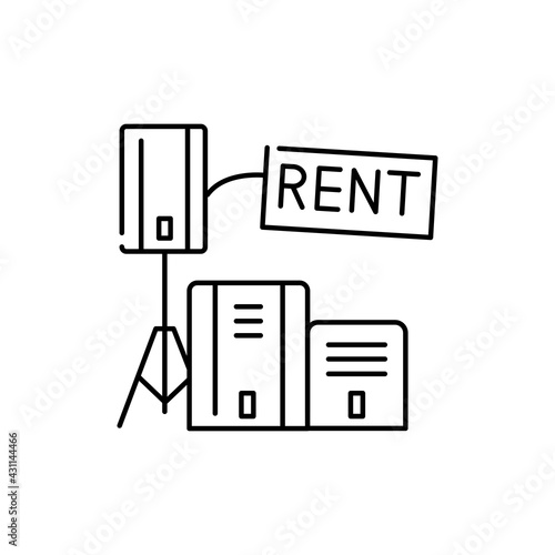 Audio equipment rental olor line icon. Pictogram for web page, mobile app, promo.