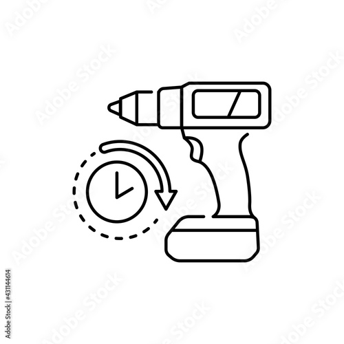 Tool rental olor line icon. Pictogram for web page, mobile app, promo.