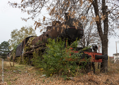 Wallpaper Mural Old rusted, abandoned train stands in an abandoned station Torontodigital.ca