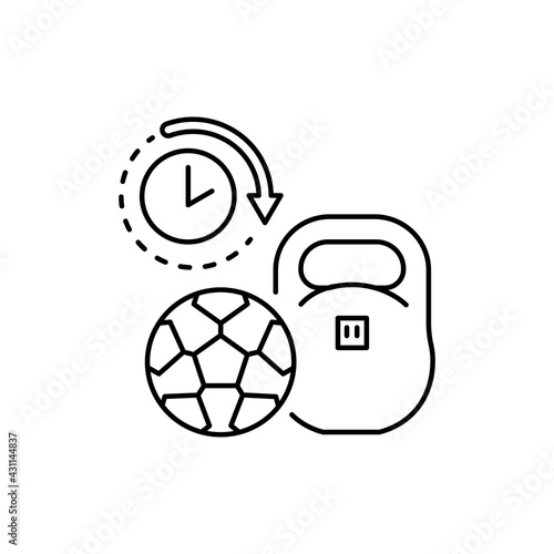 Sports equipment rental olor line icon. Pictogram for web page, mobile app, promo.