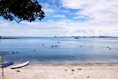 Nature view of seascape blue sea is clearly sea at koh kham beach chonburi thailand