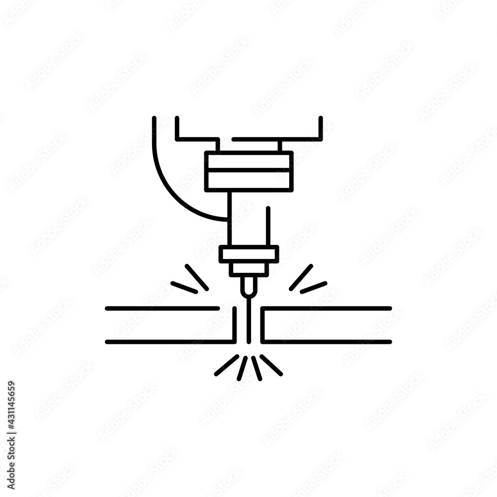 Metal cutting olor line icon. Pictogram for web page, mobile app, promo.