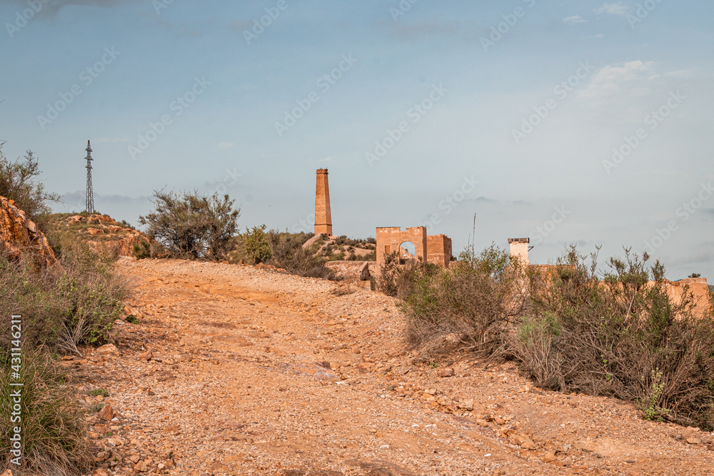 Ruins of the abandoned Mines of Mazarrón. Murcia region. Spain