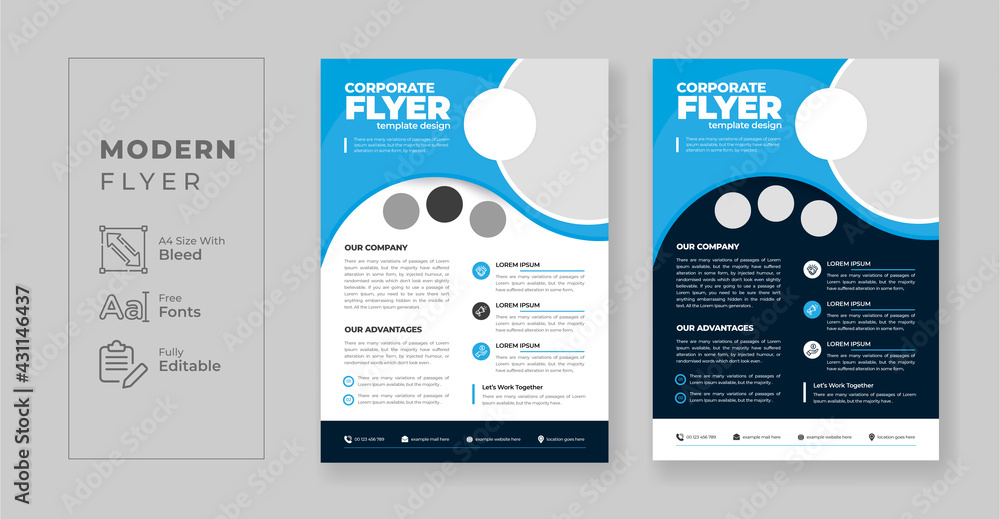 Fototapeta premium Corporate Flyer business template annual report design Layout 