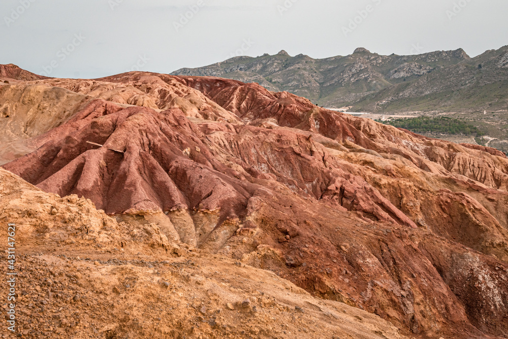 Landscape of the Abandoned Mines of Mazarrón. Murcia region. Spain