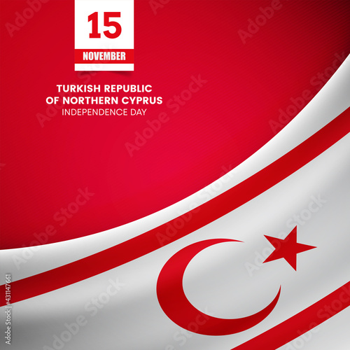 Creative Turkish Republic of Northern Cyprus flag on fabric texture. Vintage style independence day background
