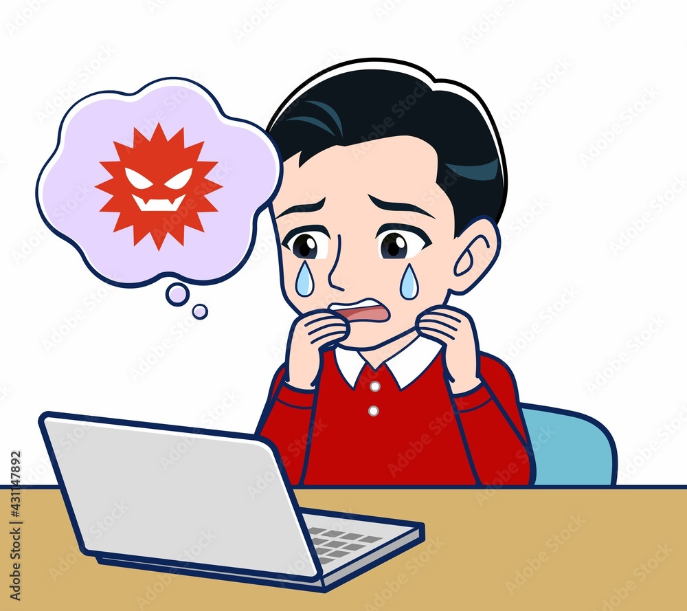 赤い服を着た若い男性