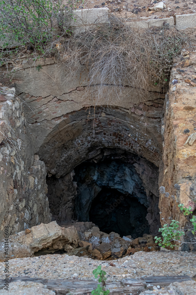 Fototapeta premium Tickets to galleries of the abandoned Mines of Mazarrón. Murcia region. Spain