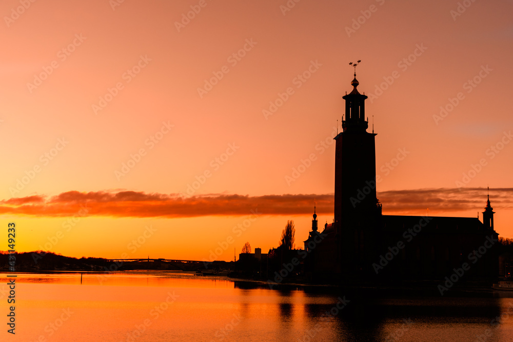 Stockholm City Hall at sunset - Sweden Stockholm City Hall at sunset - Sweden