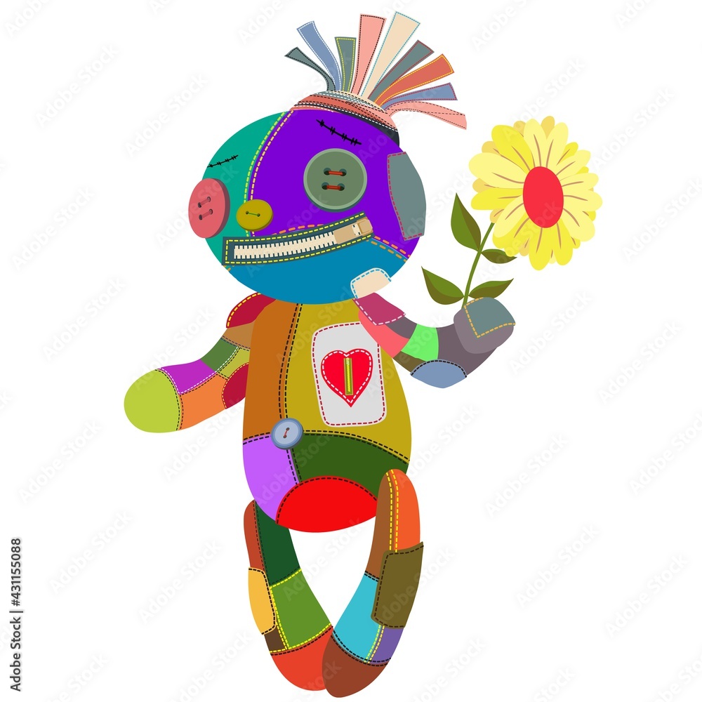 Vector cartoon voodoo doll. Halloween. Excellent for the design of postcards, posters, Vector cartoon voodoo doll. Halloween. Excellent for the design of postcards, posters,