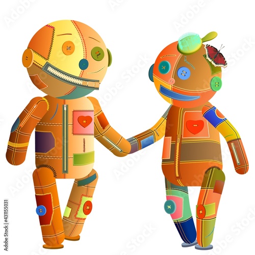 Vector cartoon voodoo doll. Halloween. Excellent for the design of postcards, posters,