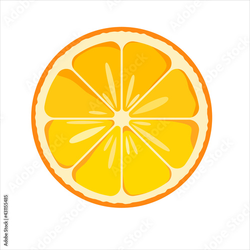 vector illustration of a slice of juicy orange