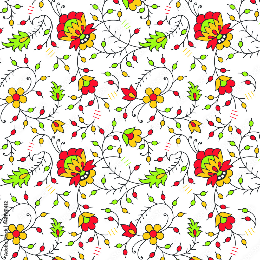 flower and dot stylish pattern for fabric print, texture, tiles, background use