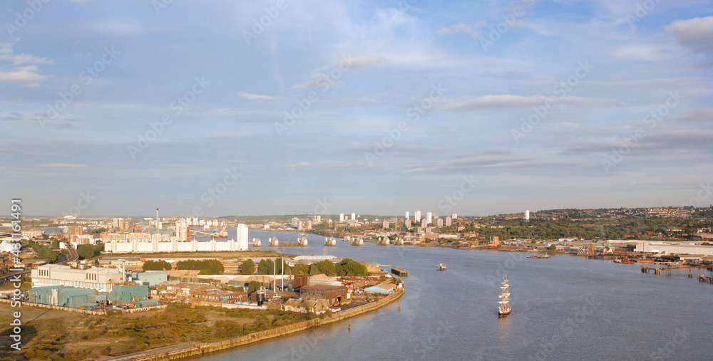 London Skyline, seen from the Emirates Air Line cable car