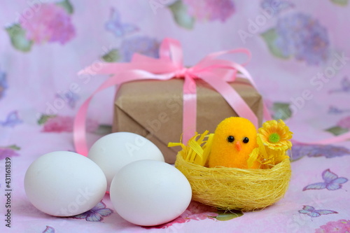 easter eggs in a basket