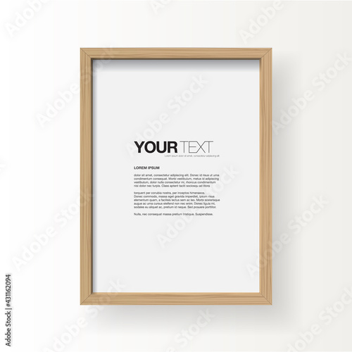 3D wooden picture frame design for A4 image or text  
Eps 10 stock vector illustration 