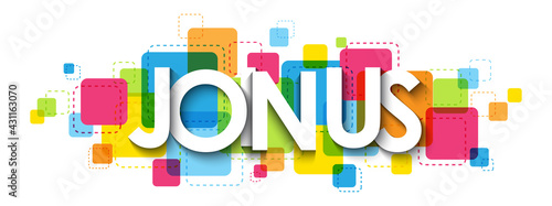 JOIN US colorful vector typography banner isolated on white background