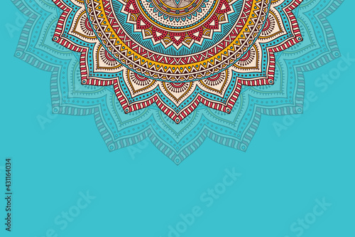 Colorful background with mandala template