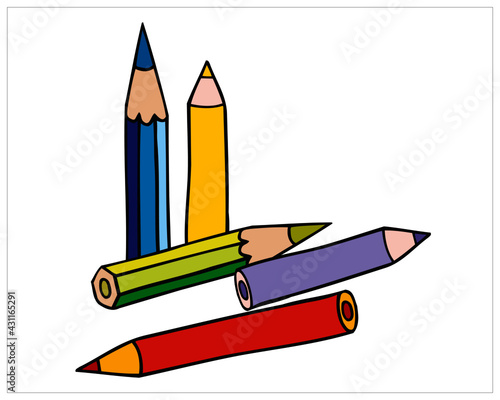 drawing and coloring pencils vector clip-art element