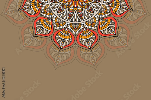 Colorful background with mandala template