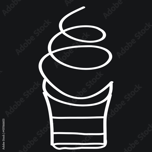 cup of icecream handrawing vector