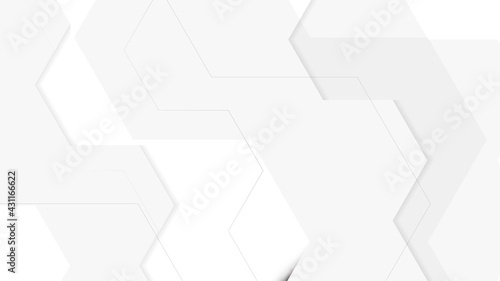 Abstract white geometric hexagons pattern background. Technology digital hi tech concept background. Vector illustration